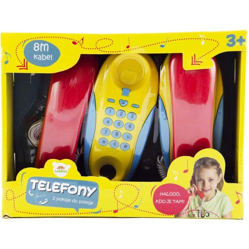 Telefony dětské pokojové set 2ks na baterie Zvuk plast