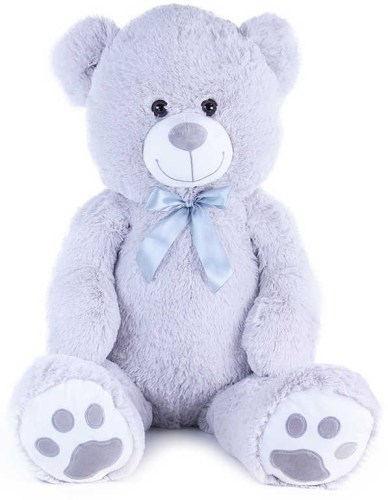 PLYŠ Medvěd Bady 100cm velký šedý *PLYŠOVÉ HRAČKY*