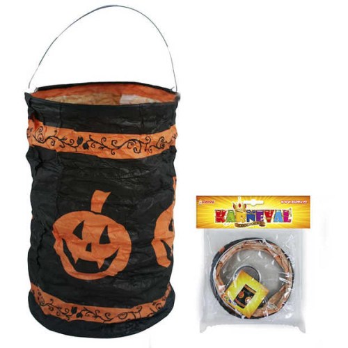 Lampion potisk dýně 15 cm krčený čajová svíčka Halloween