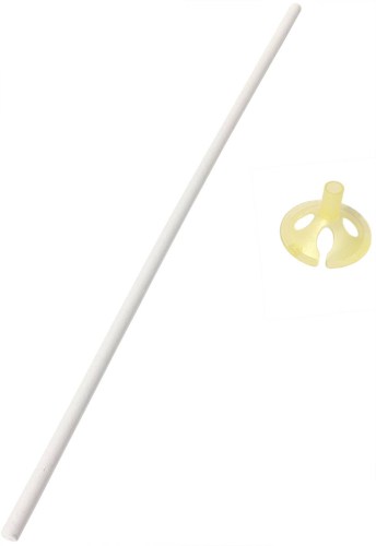 Tyčka papírová 31cm set s kloboučkem pro nafukovací balónky EKO