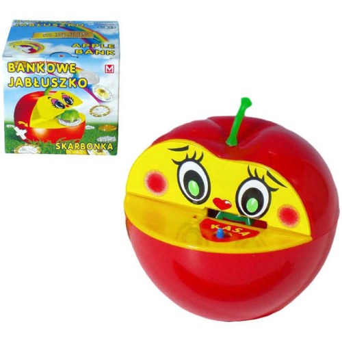 PL Pokladnička (kasička) JABLKO S červíkem plastová