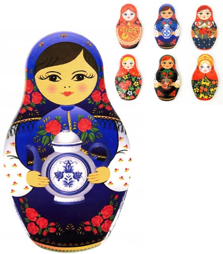 Panenka matrjoška magnet dekorace na lednici keramika 6 druhů