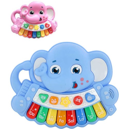 PL Baby pianko slon dětský keyboard na baterie Světlo Zvuk 2 barvy