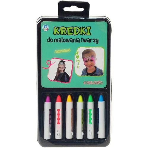 Tužky neonové barevné na malování na obličej set 6 barev