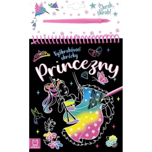 Vyškrabávací obrázky Princezny 16x26cm set se škrabacím perem