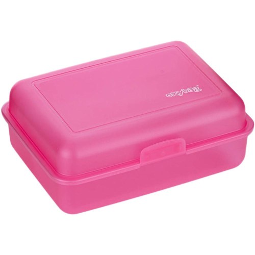 Svačinový lunch box dětský 18x13cm krabička na svačinu růžová matná