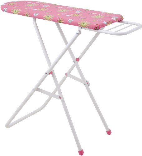 Prkno žehlicí dětské skládací kovové 46x21x51cm růžové potisk květiny