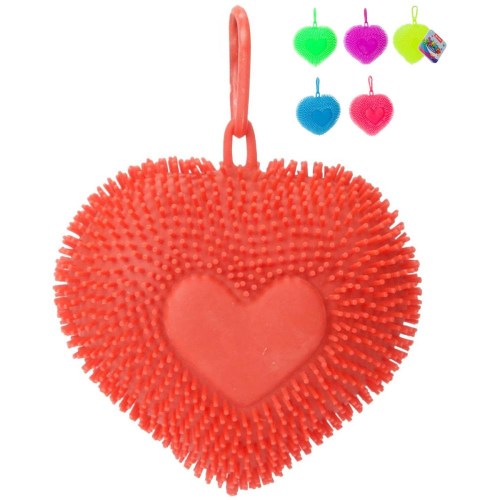 Srdce mačkací přívěsek s bodlinkami antistresový silikonový 6 barev