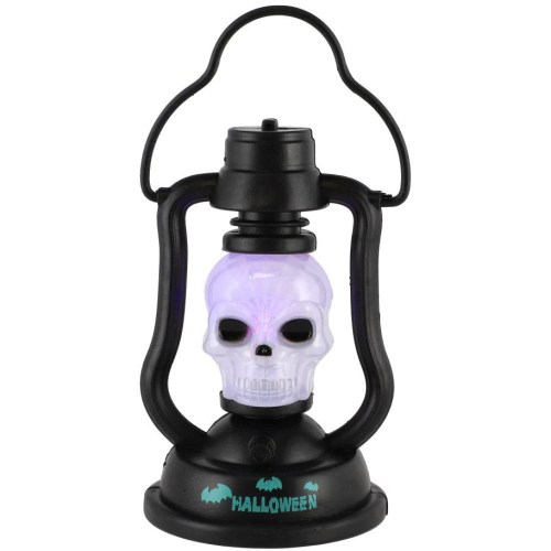Lampička lebka mini strašidelná svítilna Halloween na baterie Světlo Zvuk
