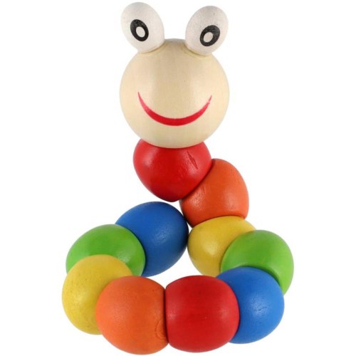 DŘEVO Červík kloubový barevná housenka *DŘEVENÉ HRAČKY*