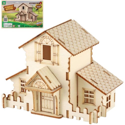 DŘEVO Stavebnice 3D domeček 4 druhy *DŘEVENÉ HRAČKY*