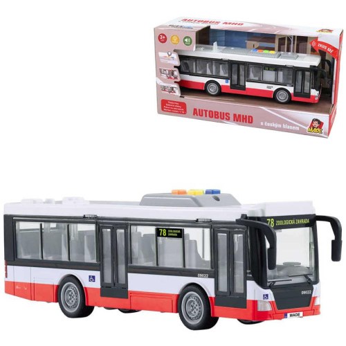 Autobus česká MHD hlásí zastávky na baterie Světlo Zvuk CZ plast