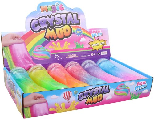 Sliz Crystal Mud krystalický třpytivý v láhvi barevný mix barev