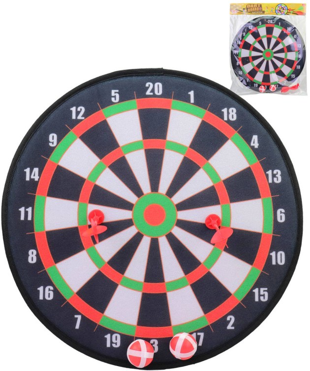 Terč závěsný na suchý zip látkový set se 2 soft šipkami a 2 míčky