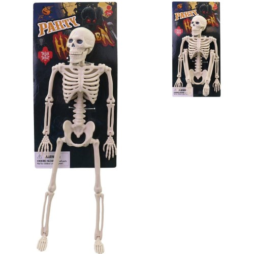 Kostlivec strašidelná dekorace Halloween kostra s poutkem na zavěšení