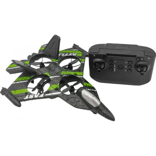DRIVERO RC Dron stíhačka zelená vznášedlo na vysílačku 2,4GHz Světlo