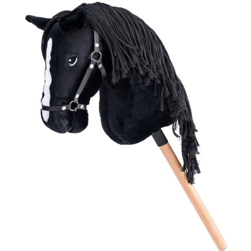 PLYŠ Kůň na tyči 73cm Hobby Horse Cortez černý provázková hříva