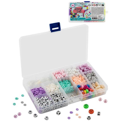 GRAFIX Navlékací korálky s přívěsky kreativní set výroba náramků v boxu plast