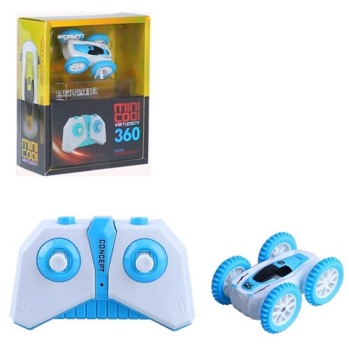 RC Auto kaskadérské mini na vysílačku modré přetáčení 360 stupnů