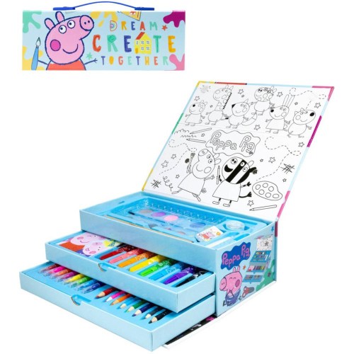 Box kreativní prasátko Peppa Pig výtvarné kreslicí potřeby