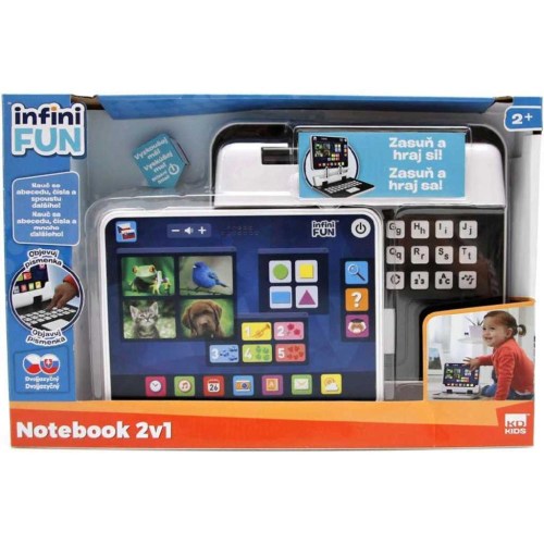 Baby Můj první tablet naučný 2v1 notebook na baterie pro miminko Světlo Zvuk