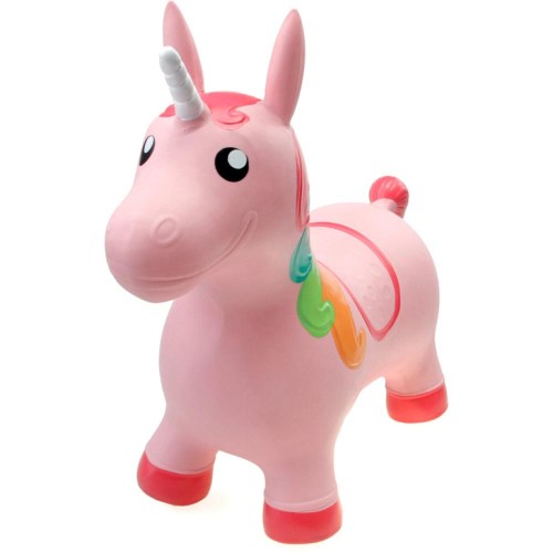 Baby hopsadlo nafukovací jednorožec růžový set skákadlo s pumpičkou