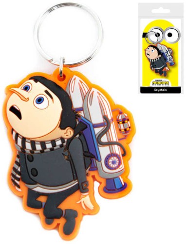 Klíčenka Mimoni (Minions) Gru jetpack 6cm přívěsek na klíče gumový