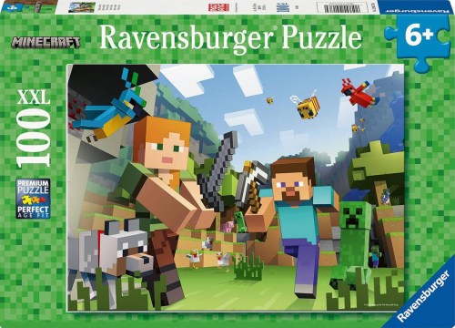 RAVENSBURGER Puzzle XXL Minecraft Steeve a Alex 100 dílků 49x36cm
