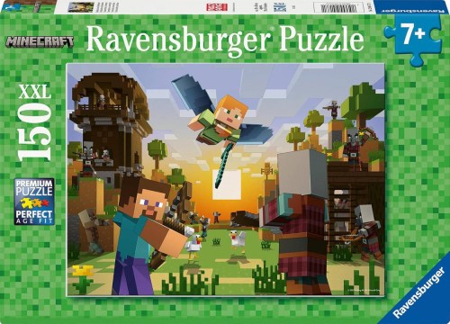 RAVENSBURGER Puzzle XXL Minecraft Stavba a dobrodružství 150 dílků 49x36cm