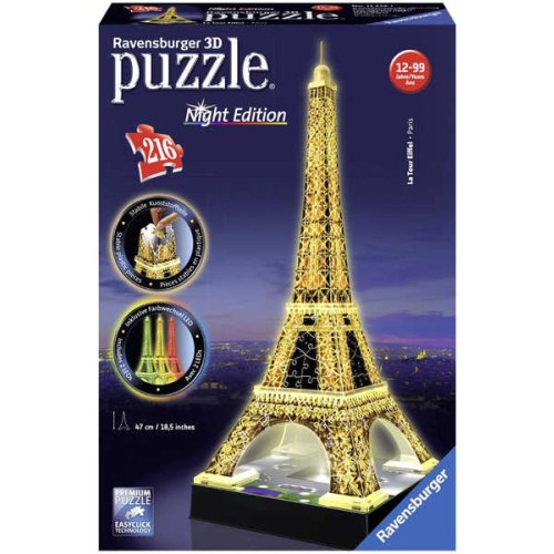 RAVENSBURGER Puzzle 3D Eiffelova věž Noční edice 216 dílků