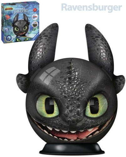 RAVENSBURGER Puzzle 3D puzzleball Jak vycvičit draka 3 Bezzubka 72 dílků