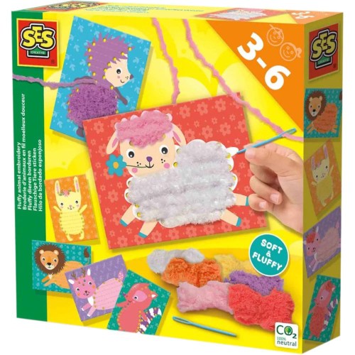 SES CREATIVE Vyšívání zvířátek pomocí příze kreativní set v krabici