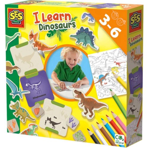 SES CREATIVE Nauč se poznávat dinosaury kreativní set v krabici