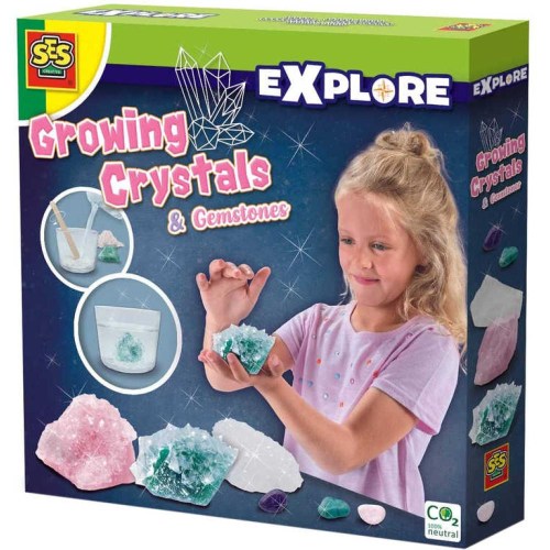 SES CREATIVE Rostoucí krystaly a drahokamy experimentální set v krabici