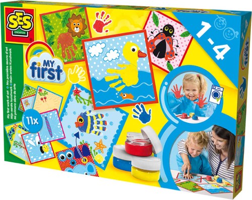 SES CREATIVE Moje první umělecké dílo kreativní set prstové barvy s doplňky