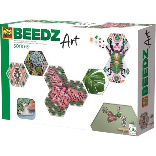 SES CREATIVE Beedz zažehlovací 3D korálky hexagonální Art botanika 5000ks