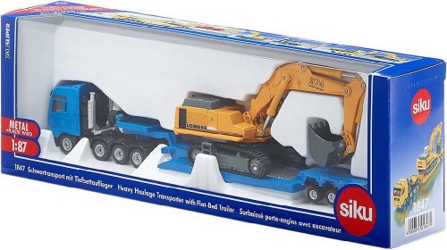 SIKU Tahač s nákladem MAN TG-A set s bagrem Liebherr 974 model 1:87 kov