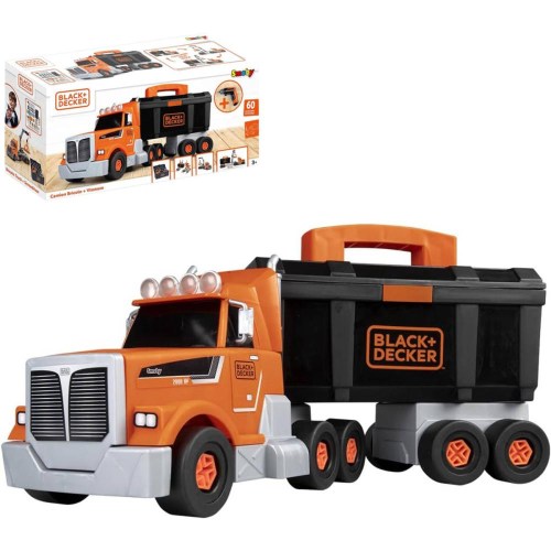 SMOBY B+D Kamion jeřáb šroubovací auto set s boxem s nářadím a vrtačkou