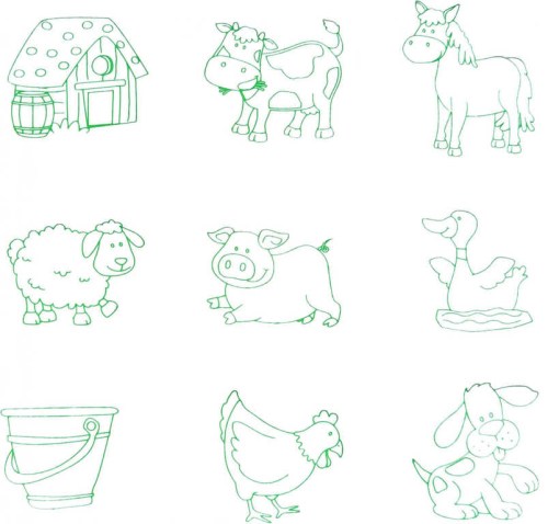 WOODY DŘEVO Razítka zvířátka puzzle vkládací s úchyty 9 dílků 2v1