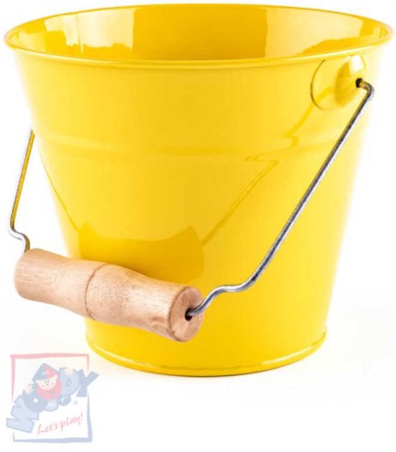 WOODY Kyblík dětský zahradní žlutý kov 15cm dřevěná rukojeť